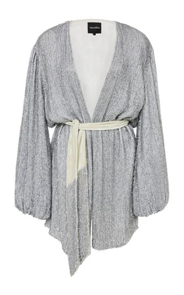Retrofte Gabrielle Sequined Wrap Dress Size: Xs