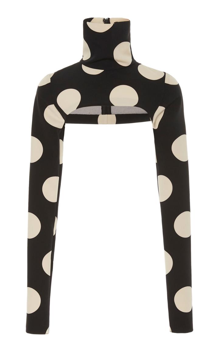 Christian Siriano Printed Long Sleeve Shell Top