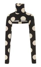 Christian Siriano Printed Long Sleeve Shell Top
