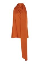 Oscar De La Renta Satin Scarf-effect Halter Top
