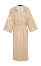 Sally Lapointe Belted Opaque Vinyl Shirt Dress