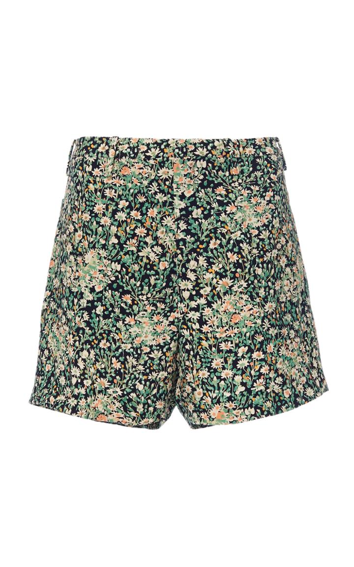 Moda Operandi N21 Floral-print Straight-leg Cady Shorts Size: 40