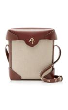 Manu Atelier Pristine Mini Leather And Canvas Shoulder Bag