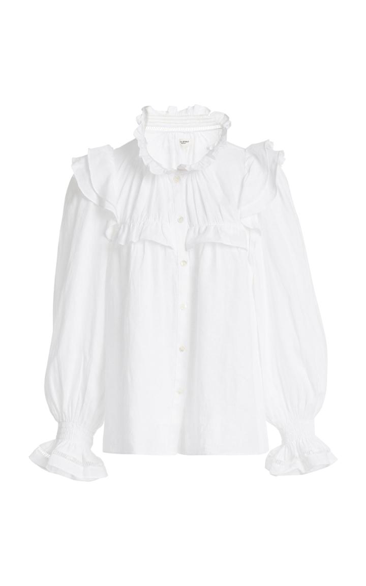 Isabel Marant Toile Atedy Frilled Linen Blouse