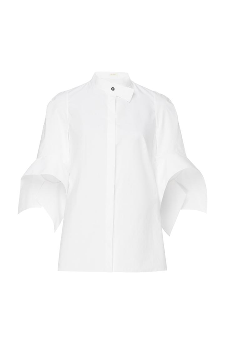 Delpozo Cotton Poplin Neckband Shirt