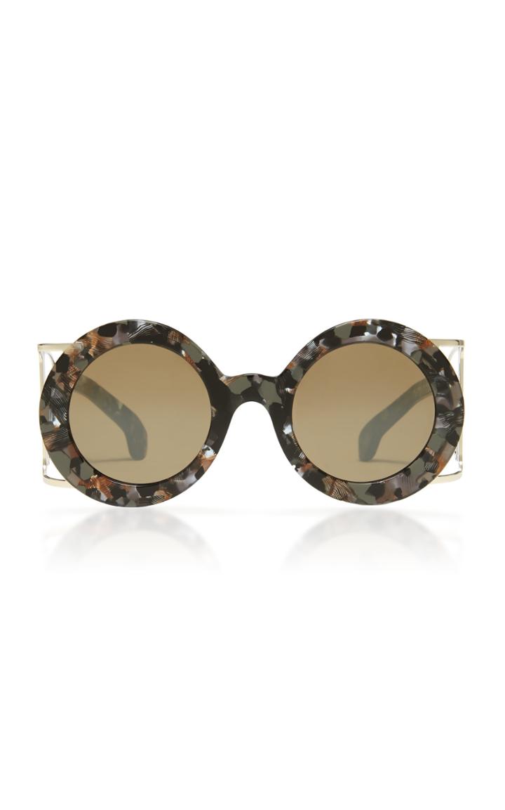 Philippe Chevallier Box Round Frame Sunglasses