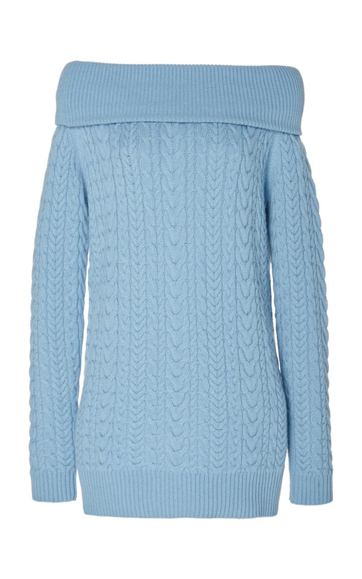 Prabal Gurung Off-the-shoulder Cashmere Knit Sweater
