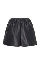 Tibi Faux Leather Mini Shorts