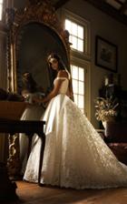 Isabelle Armstrong Beatrice Off Shoulder Ball Gown With Dramatic Embroidered Skirt