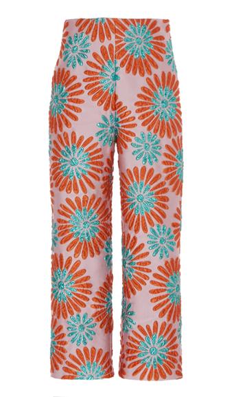 Moda Operandi Leal Daccarett Loto Floral-jacquard Straight-leg Pants Size: 2