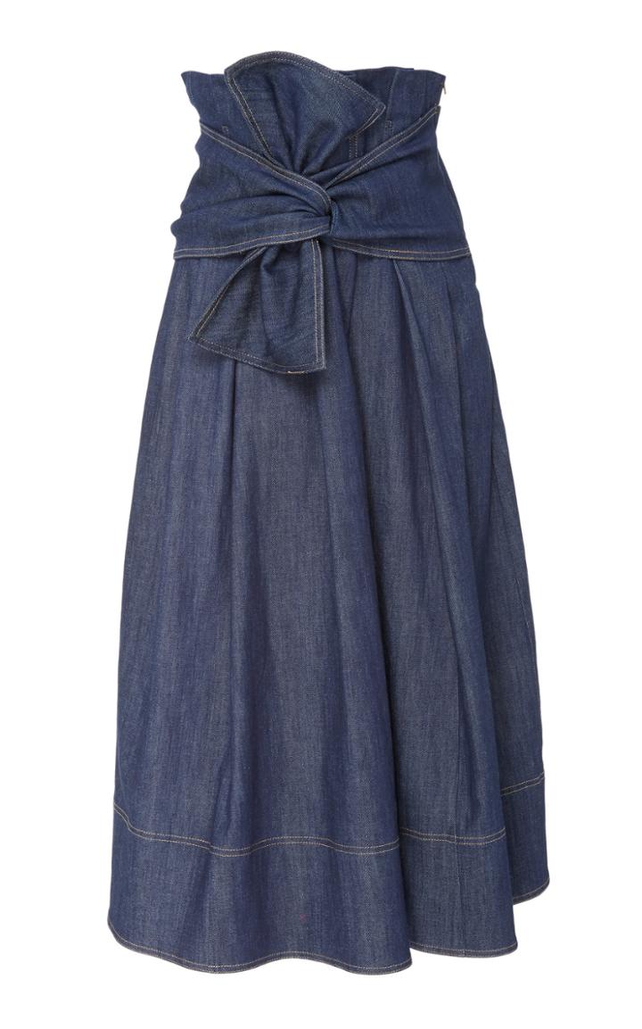 Ulla Johnson Virgil Tie-front Denim Skirt