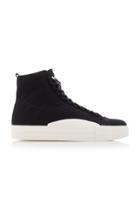 Y-3 Yuben Embroidered Canvas High-top Sneakers