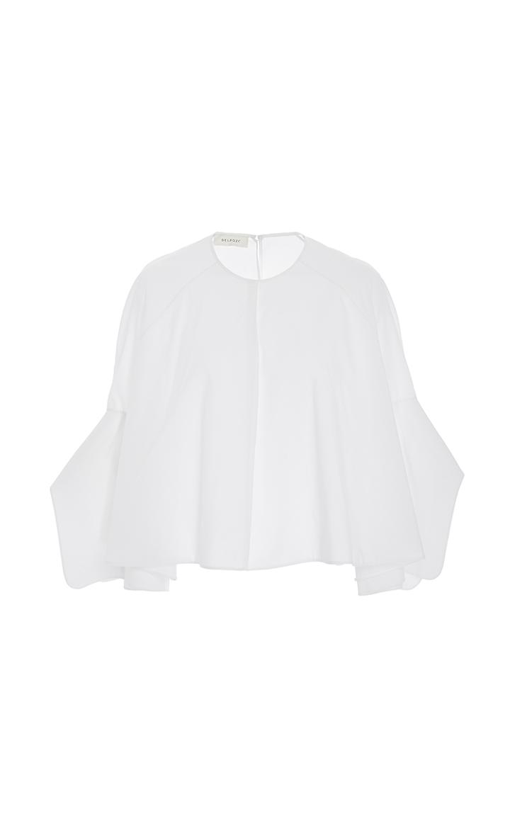Delpozo Flutter Sleeves Poplin Top
