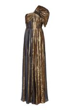 Peter Pilotto Striped Silk-blend Chiffon One-shoulder Gown