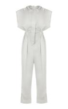 Moda Operandi Bevza Hooded Satin Straight-leg Jumpsuit