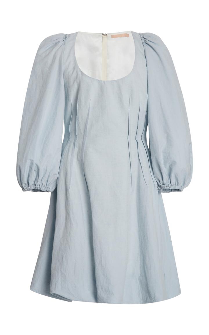 Brock Collection Pleated Cotton-blend Mini Dress