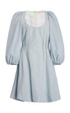 Brock Collection Pleated Cotton-blend Mini Dress