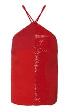 Cushnie Paneled Sequined Silk Top