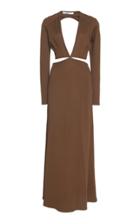 Christopher Esber Long-sleeve Open Tie-back Crepe Dress