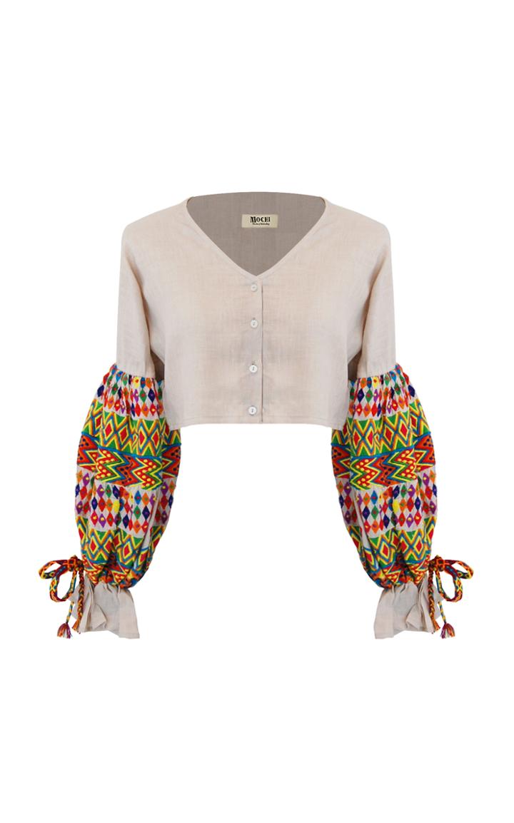 Mochi Christina Embroidered Top