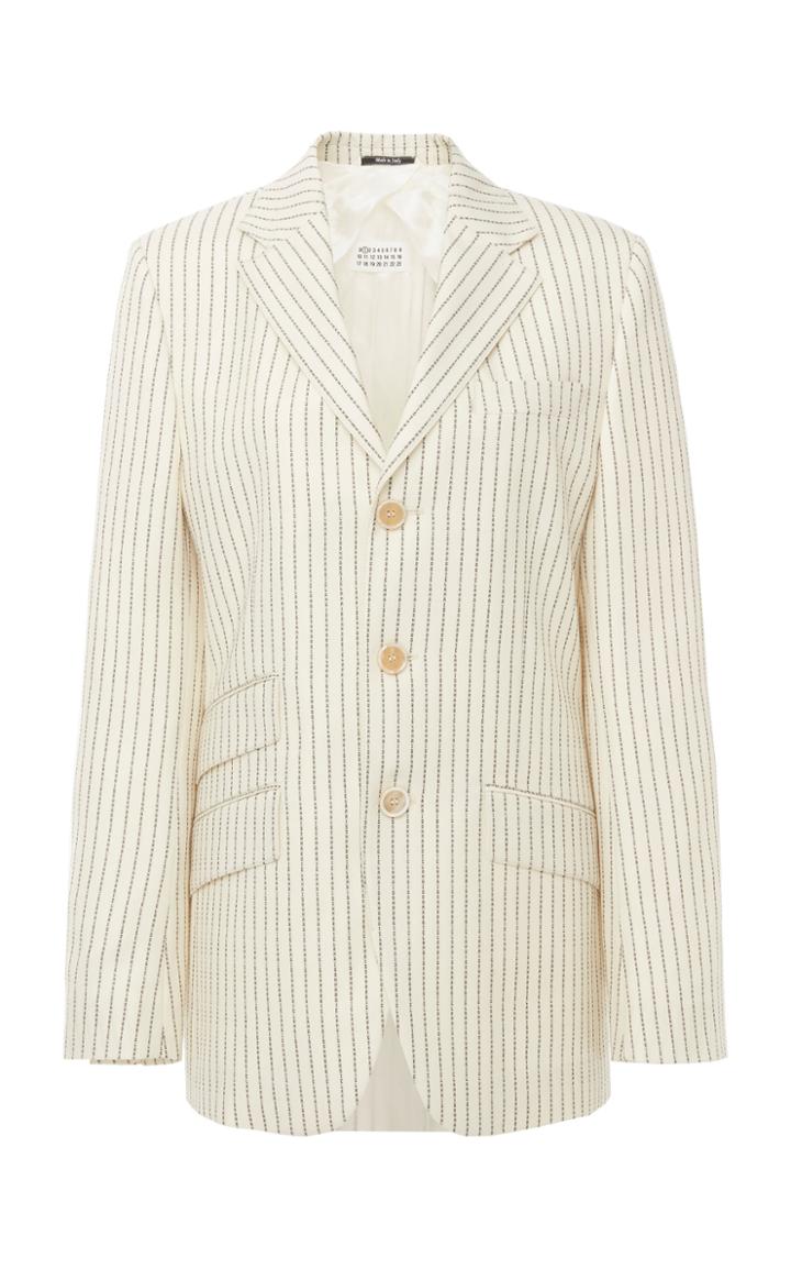 Maison Margiela Striped Wool-crepe Blazer