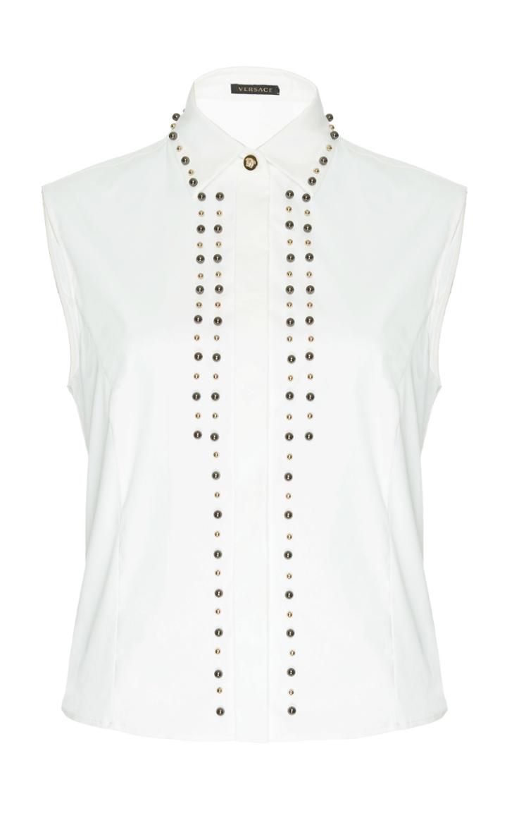 Versace Embellished Sleeveless Shirt