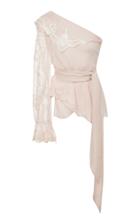 Jonathan Simkhai Sheer Silk Embroidery Blouse