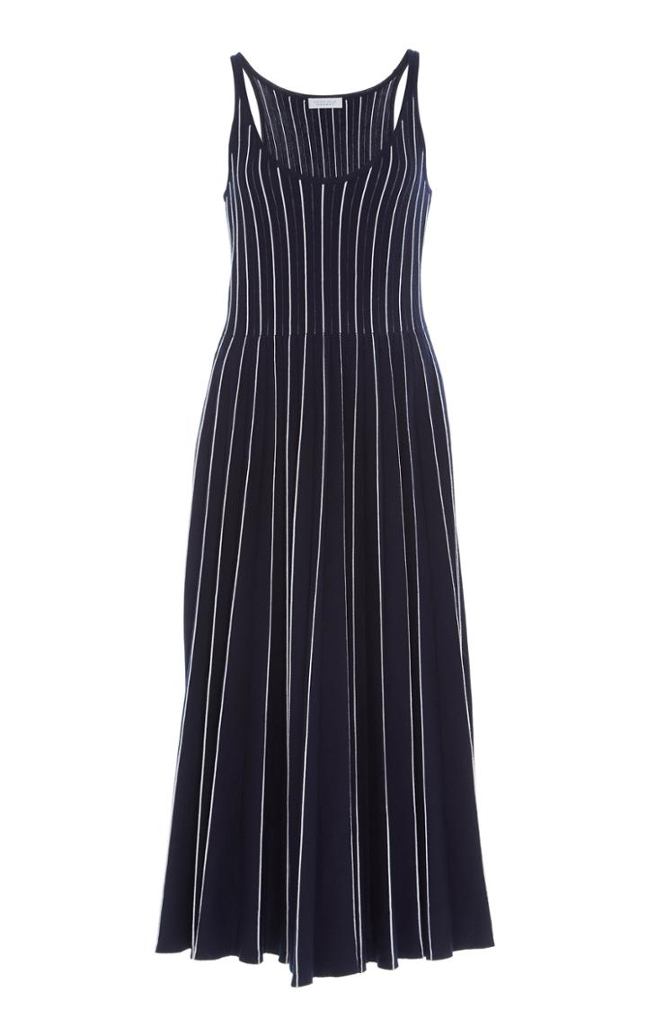 Gabriela Hearst Zeleia Pliss Wool Tank Dress