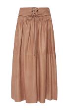 Ulla Johnson Hilda Stitched Leather Skirt