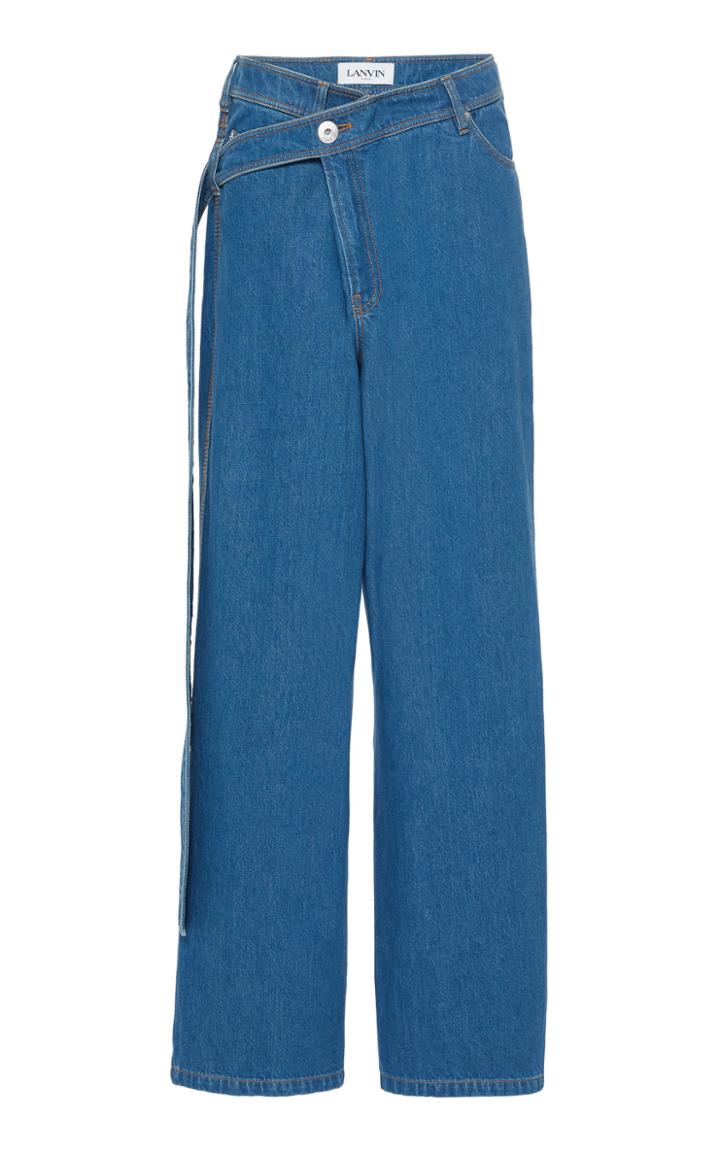 Moda Operandi Lanvin Oversized Asymmetric Wide-leg Jeans Size: 36