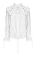 Flow The Label White Ruffled Bib Blouse