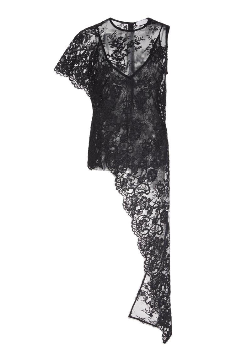 Unttld One Sleeve Lace Asymetrical Top