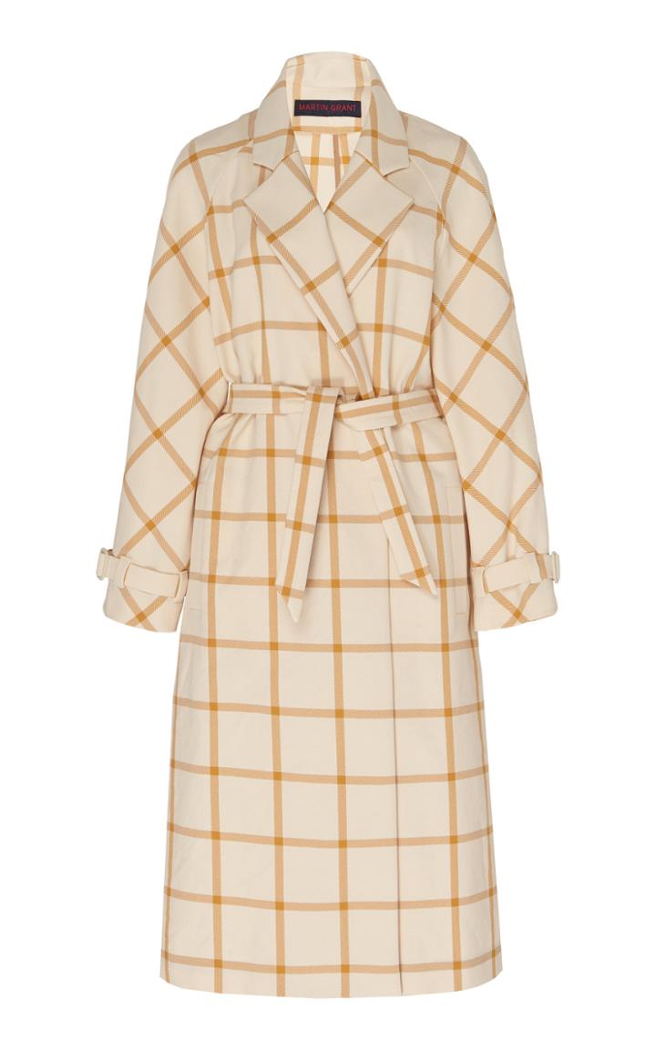 Martin Grant Belted Checker Trench