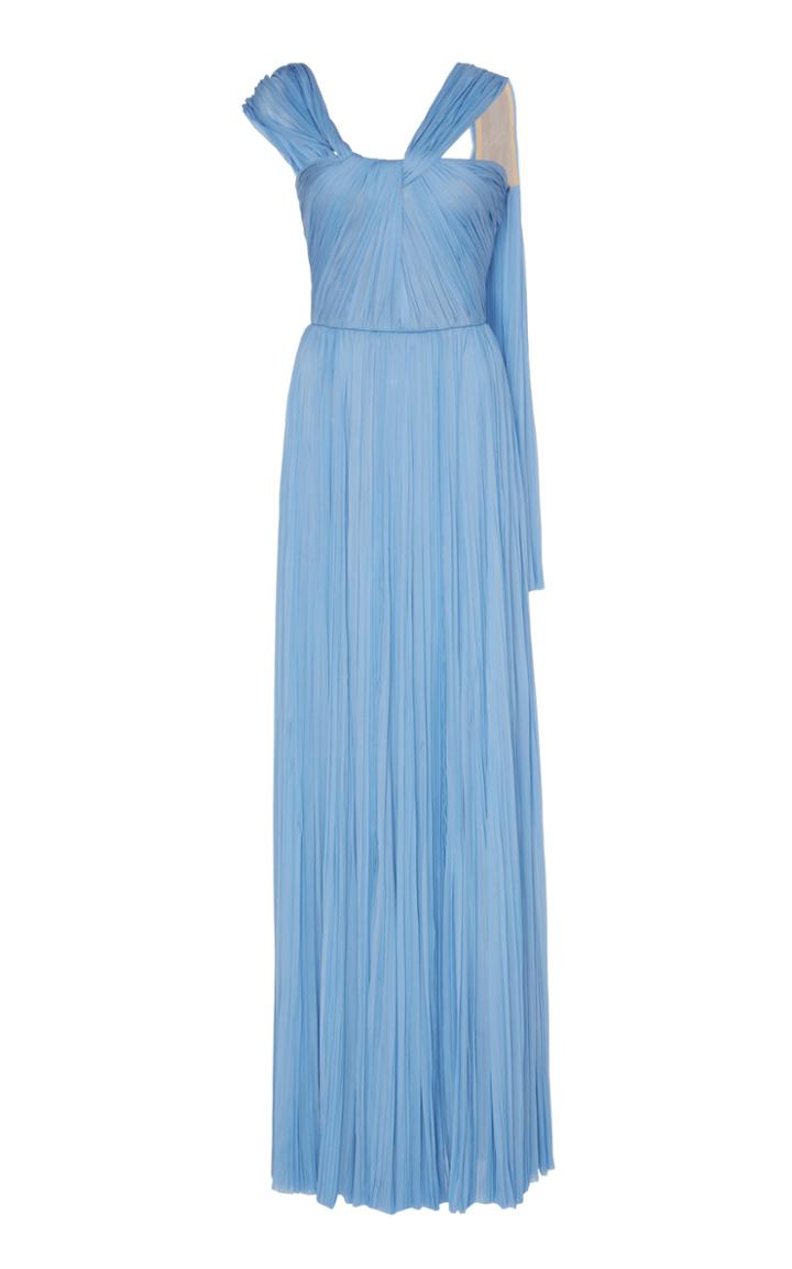 J. Mendel Cape-effect Pleated Silk Gown