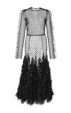 Giambattista Valli Long Sleeve Polka Dot Dress