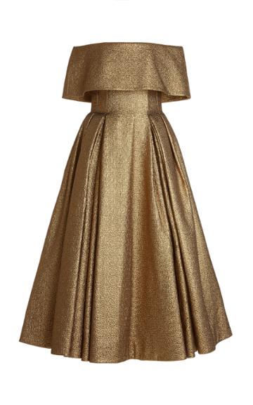 Moda Operandi Emilia Wickstead Glowie Off-the-shoulder Metallic Dress