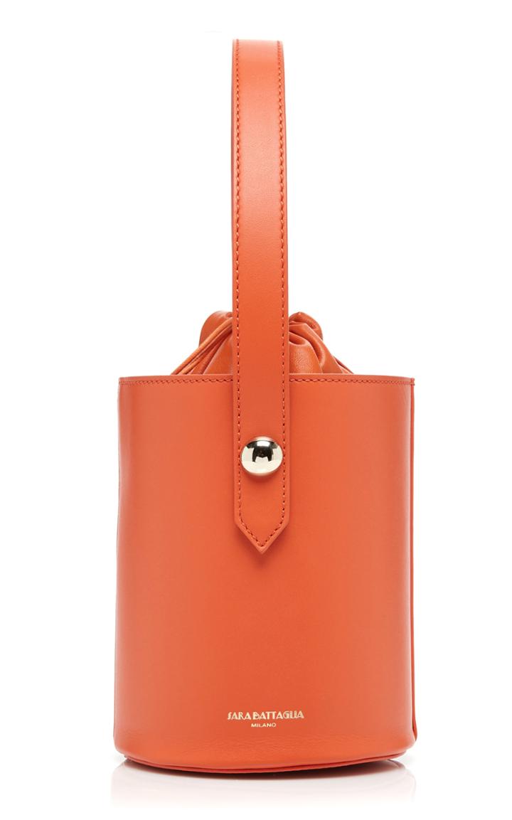 Sara Battaglia Katy Mini Leather Bucket Bag