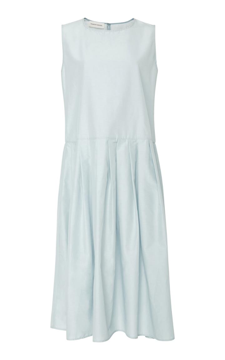 Mansur Gavriel Sleeveless Pleated Cotton Blend Dress