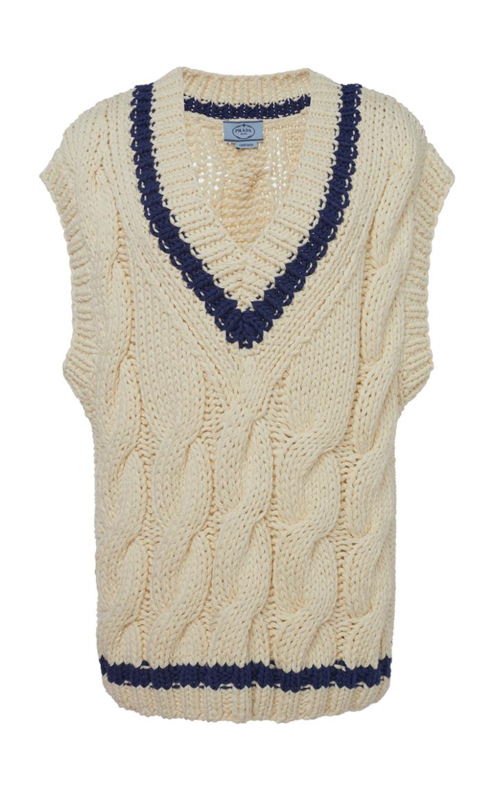 Prada Cable Knit Sweater Vest