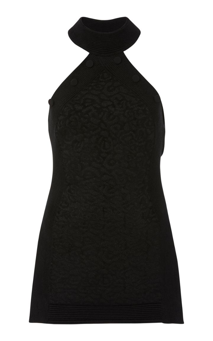 Brandon Maxwell Leo Capelet Knit Top