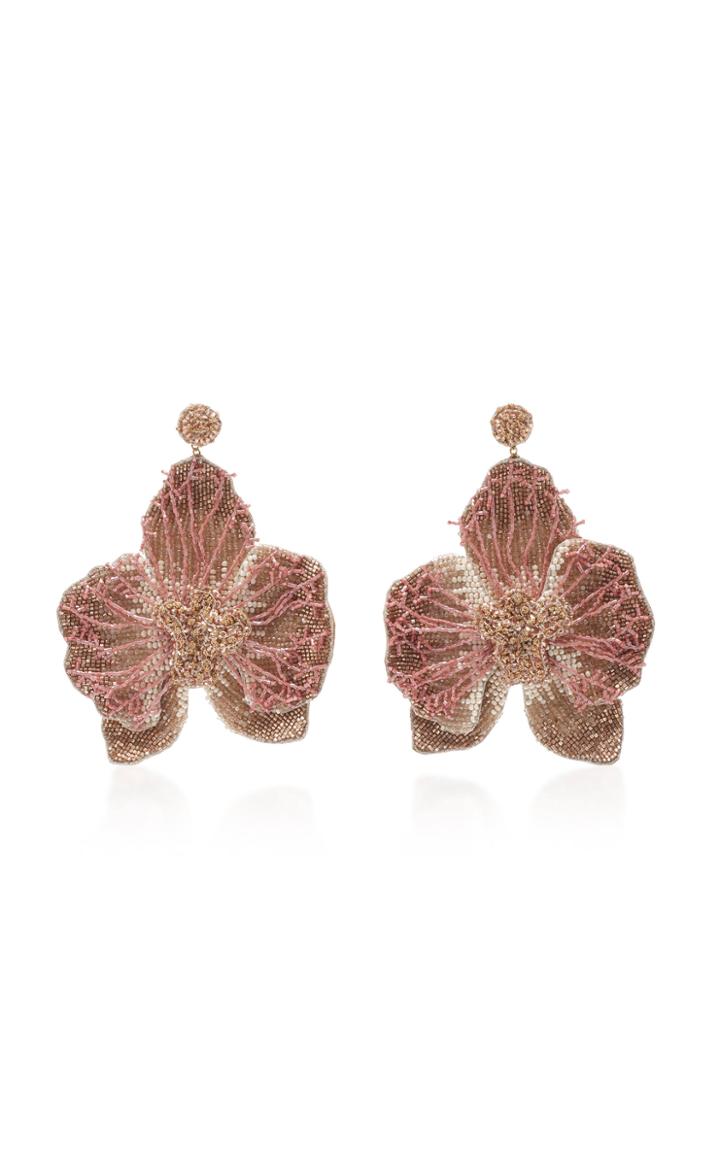 Deepa Gurnani Catarina Woven, Beaded And Gold-plated Earrings