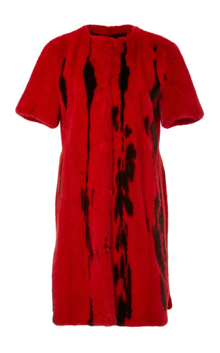 Jeffrey Dodd Red Jaguar Side Slit Coat