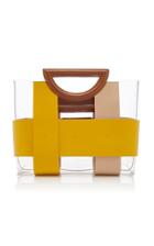 Mlouye Chequer Small Color-block Pvc And Leather Tote