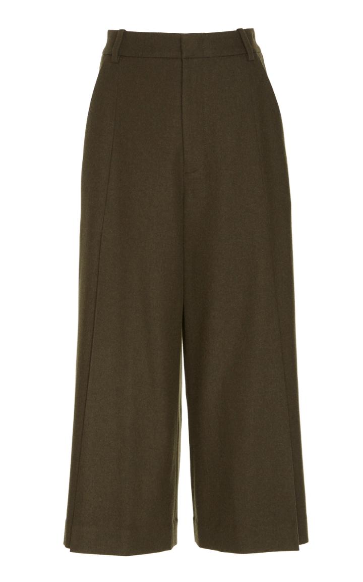 Vince Pleated Crepe Wide-leg Culottes