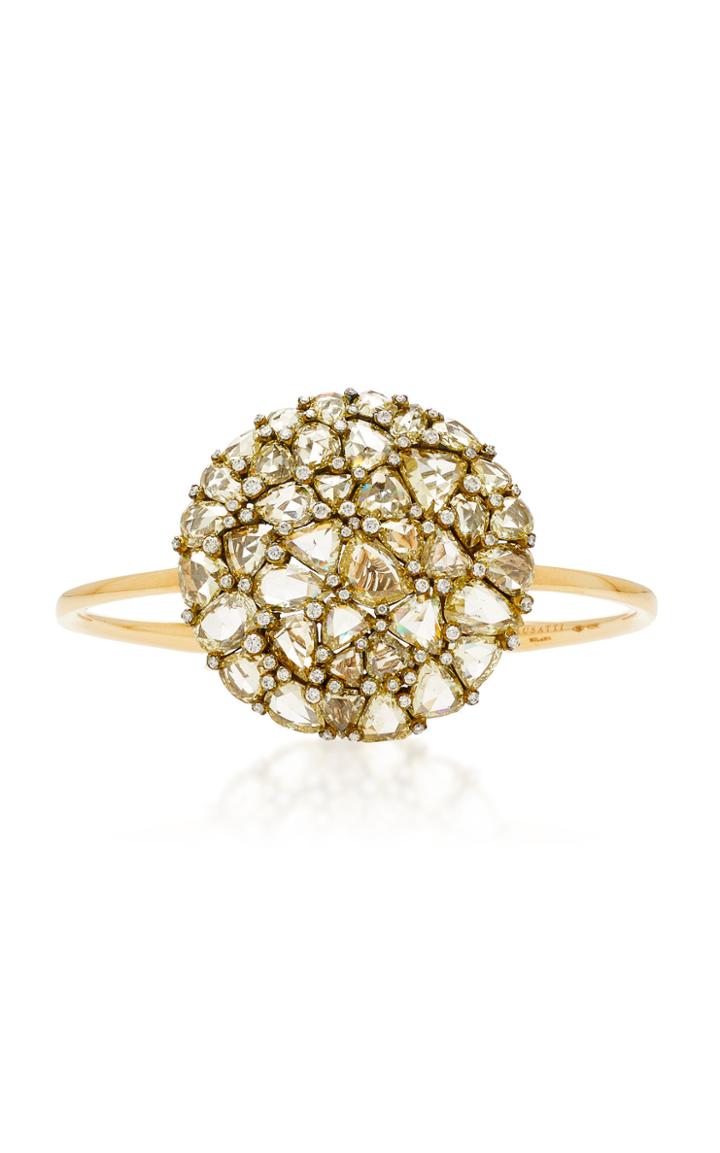 Busatti Shield 18k Gold And Diamond Cuff Bracelet
