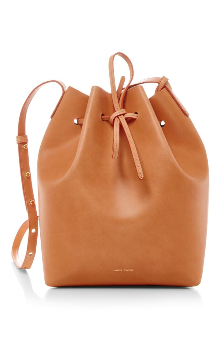 Mansur Gavriel Cammello Silver Large Bucket Bag