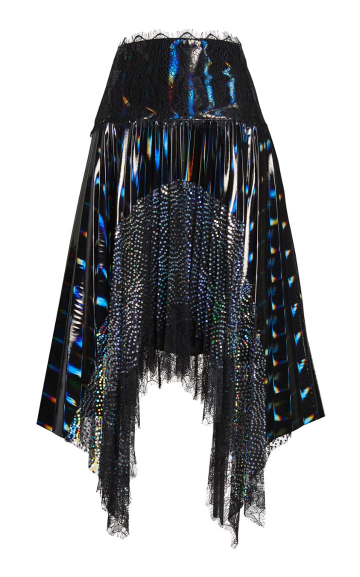 Romance Was Born Photonic Vinyl Pleat Skirt