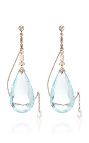 Munnu The Gem Palace Aquamarine And Diamond Drop Earrings