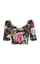 Dolce & Gabbana Floral-print Cotton-blend Cropped Top