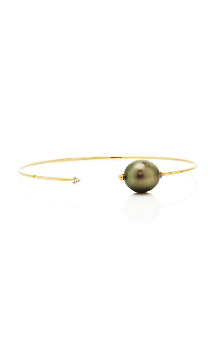 Moda Operandi Mizuki Large Open Tahitian Pearl & Diamond Cuff